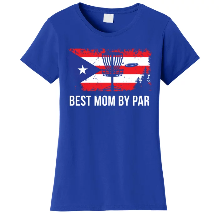 Puerto Rican Flag Best Disc Golf Mom Frisbees Golfing Golfer Cool Gift Women's T-Shirt