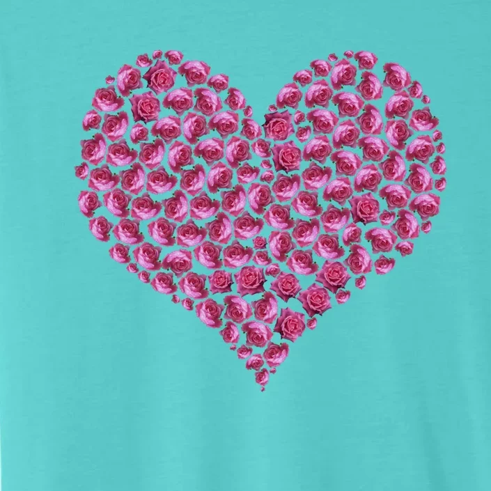 Pink Rose Flower Heargift Roses Lovers Valentines Day Cute Gift ChromaSoft Performance T-Shirt