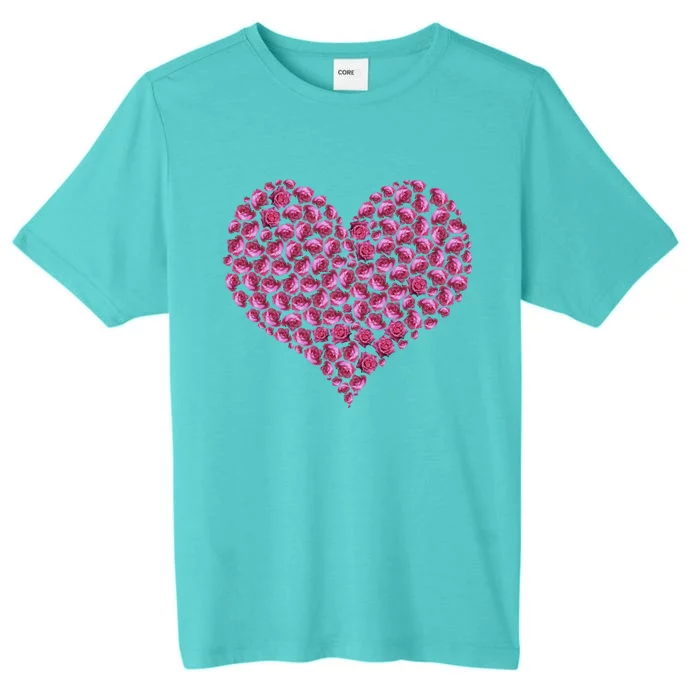 Pink Rose Flower Heargift Roses Lovers Valentines Day Cute Gift ChromaSoft Performance T-Shirt