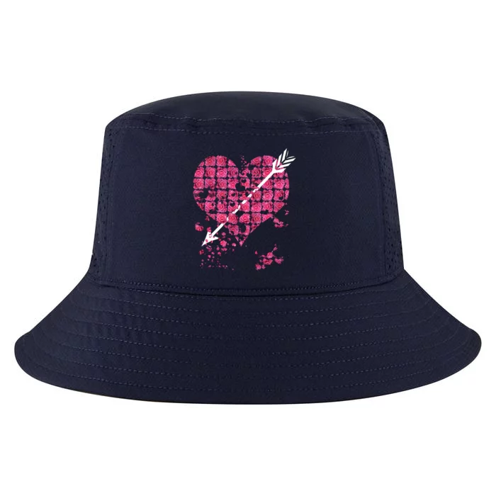 Pink Rose Flower Heart And Arrow Gift Roses Lovers Valentines Day Great Gift Cool Comfort Performance Bucket Hat