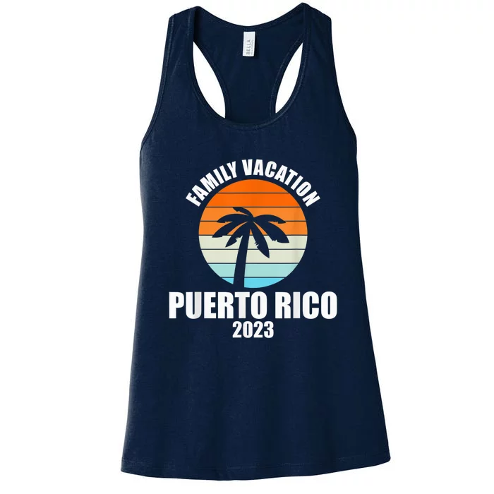 Puerto Rico Family Vacation Happy Summer Matching Holiday Women's Racerback Tank