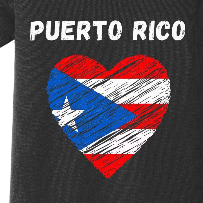 Puerto Rico Flag Holiday Puerto Rico Heart Puerto Rican Flag Baby Bodysuit