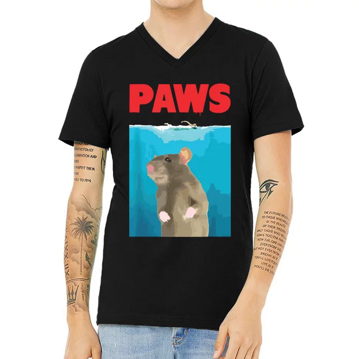 Paws Rat Funny Parody Mouse Lover Gifts V-Neck T-Shirt