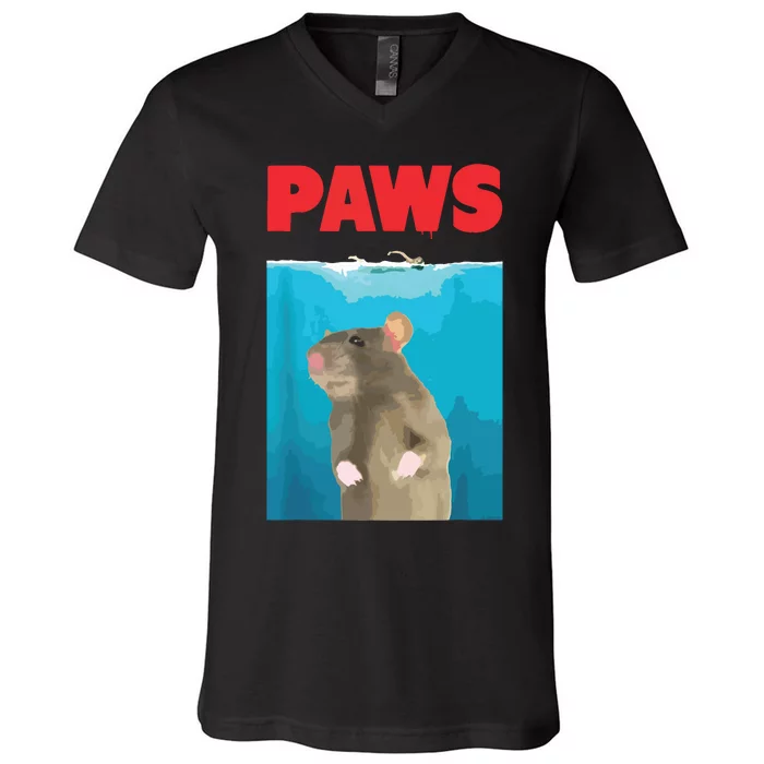 Paws Rat Funny Parody Mouse Lover Gifts V-Neck T-Shirt