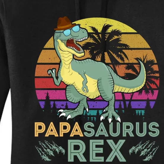 Papasaurus Rex Funny Dad T Women's Pullover Hoodie