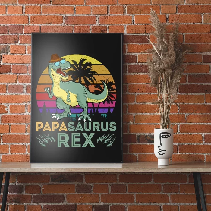 Papasaurus Rex Funny Dad T Poster