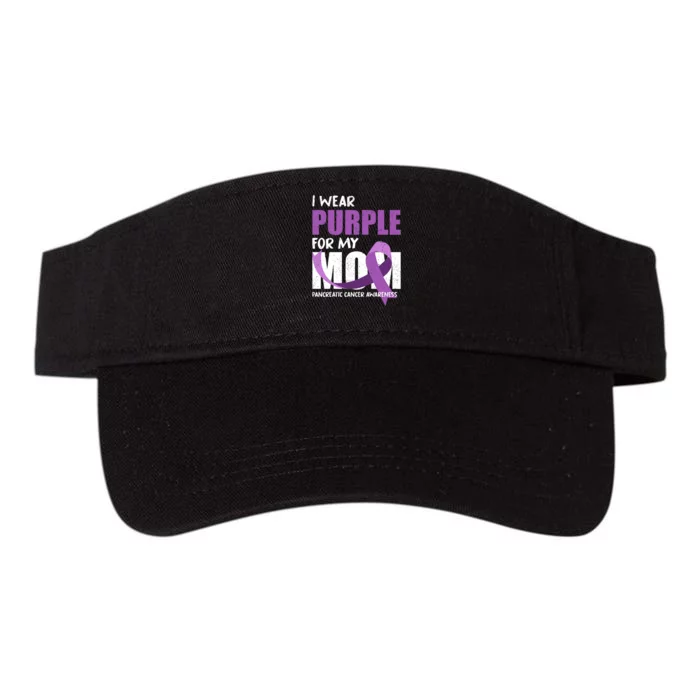 Purple Ribbon Fighter Mom Funny Pancreatic Cancer Awareness Valucap Bio-Washed Visor