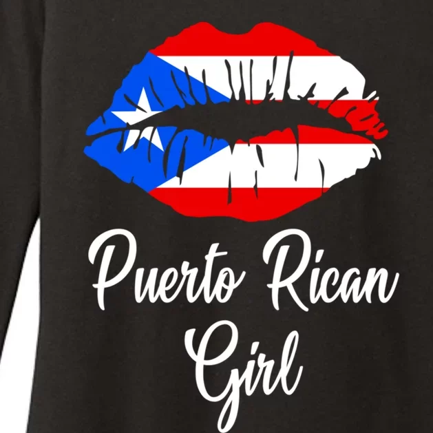 Puerto Rican Girl - Pride Puerto Rico Boricua Girl Lips Womens CVC Long Sleeve Shirt