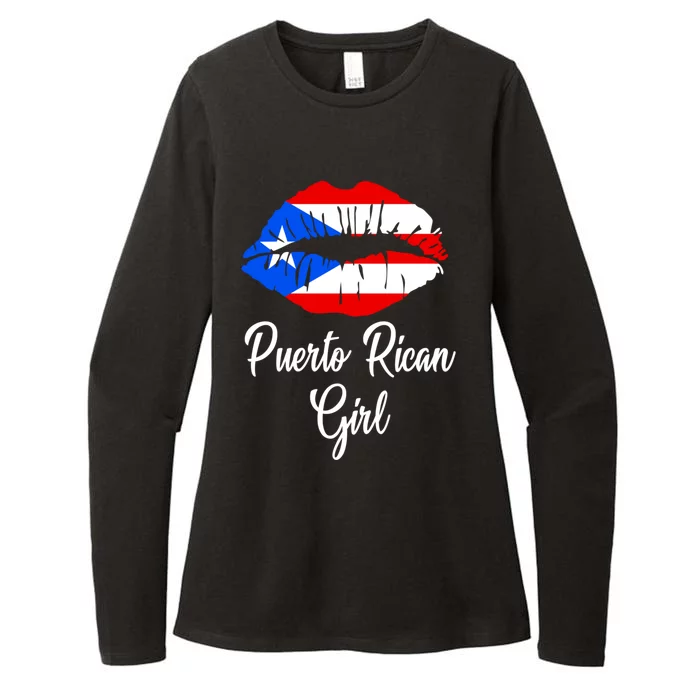 Puerto Rican Girl - Pride Puerto Rico Boricua Girl Lips Womens CVC Long Sleeve Shirt