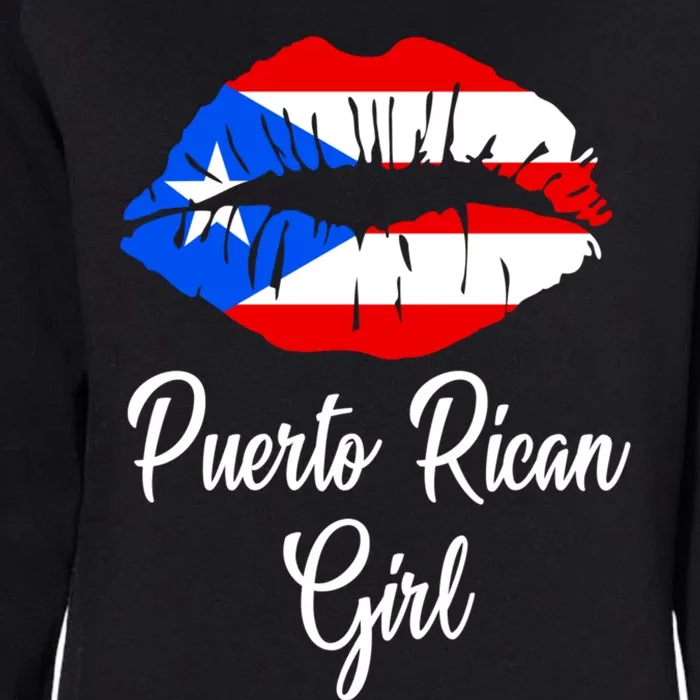 Puerto Rican Girl - Pride Puerto Rico Boricua Girl Lips Womens California Wash Sweatshirt