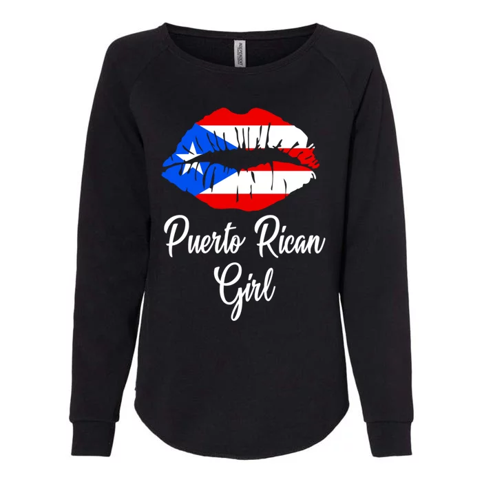 Puerto Rican Girl - Pride Puerto Rico Boricua Girl Lips Womens California Wash Sweatshirt