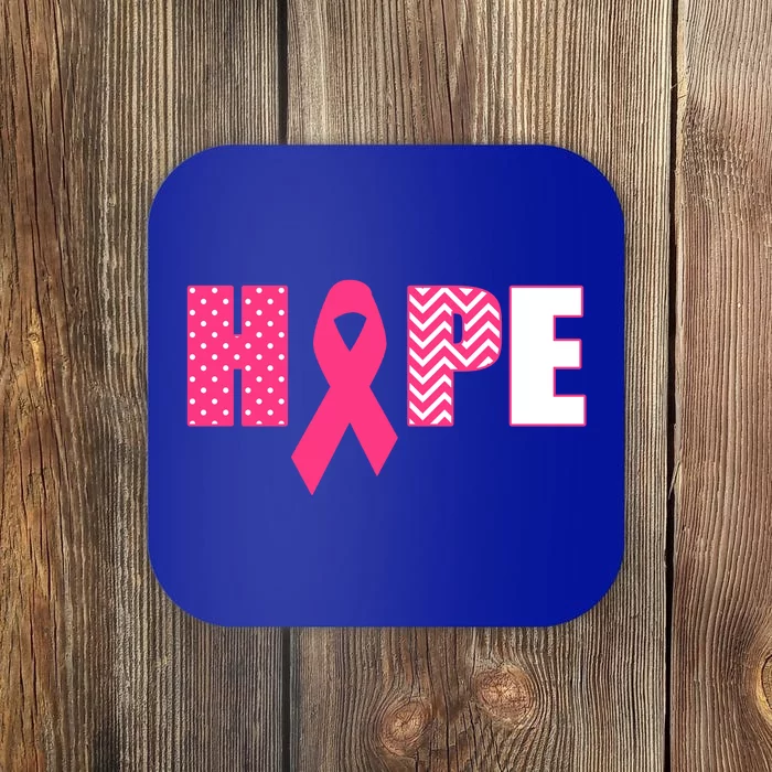 Pink Ribbon Gift With Saying Hope Teen Coaster