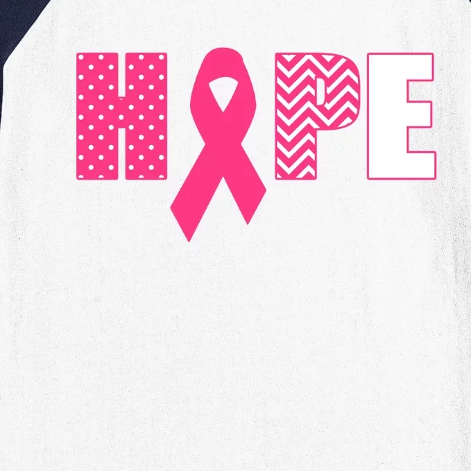 Pink Ribbon Gift With Saying Hope Teen Baseball Sleeve Shirt