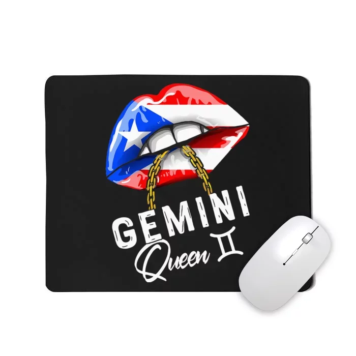 Puerto Rico Gemini Queen May June Zodiac Cute Birthday Flag Mousepad