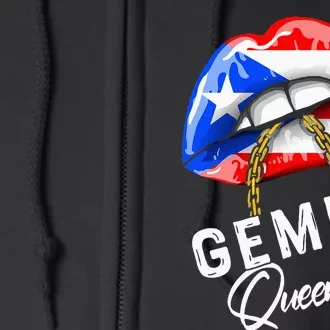 Puerto Rico Gemini Queen May June Zodiac Cute Birthday Flag Full Zip Hoodie