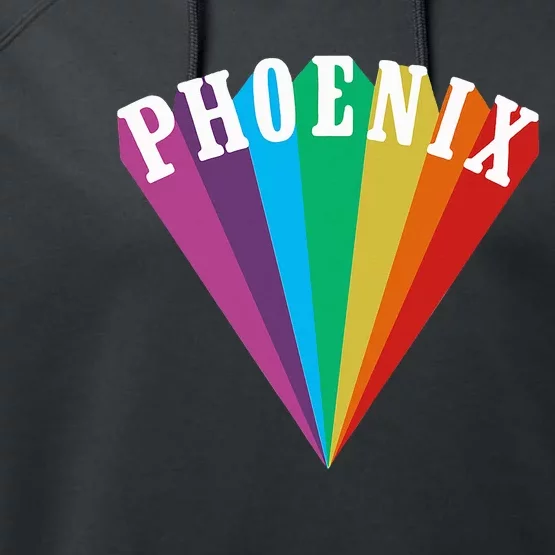 Phoenix Rainbow Graphic Funny Performance Fleece Hoodie