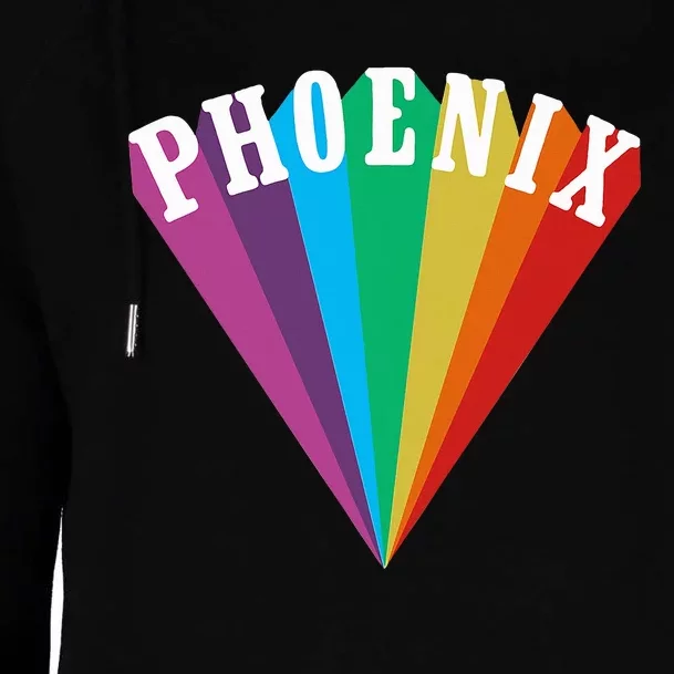 Phoenix Rainbow Graphic Funny Womens Funnel Neck Pullover Hood