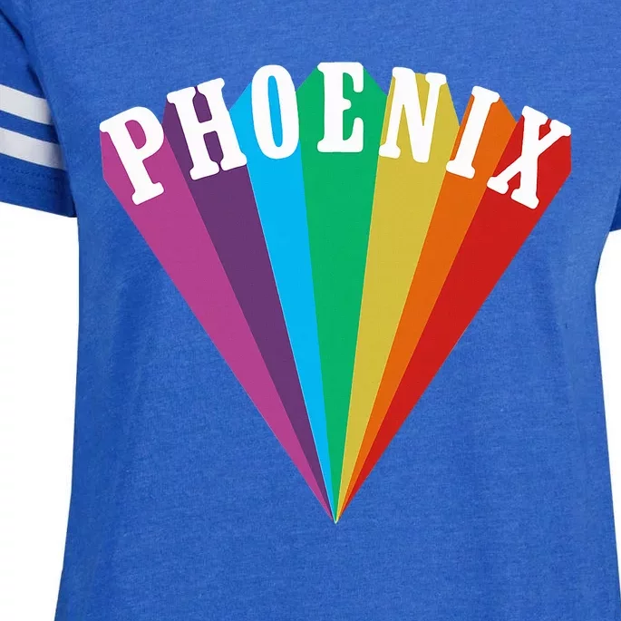 Phoenix Rainbow Graphic Funny Enza Ladies Jersey Football T-Shirt