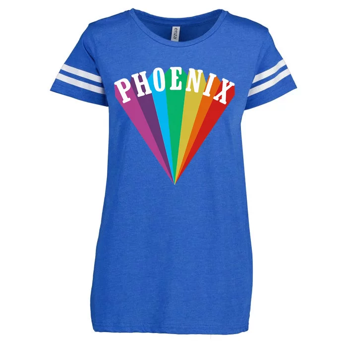 Phoenix Rainbow Graphic Funny Enza Ladies Jersey Football T-Shirt