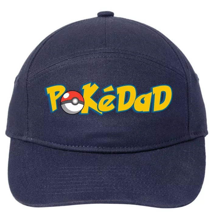 Pokedad Retro Gift For Dad 7-Panel Snapback Hat