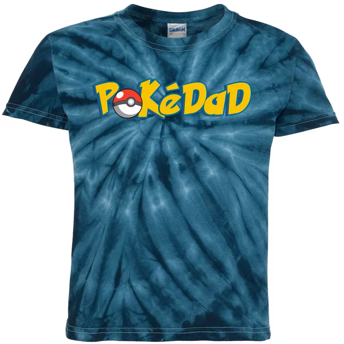 Pokedad Retro Gift For Dad Kids Tie-Dye T-Shirt