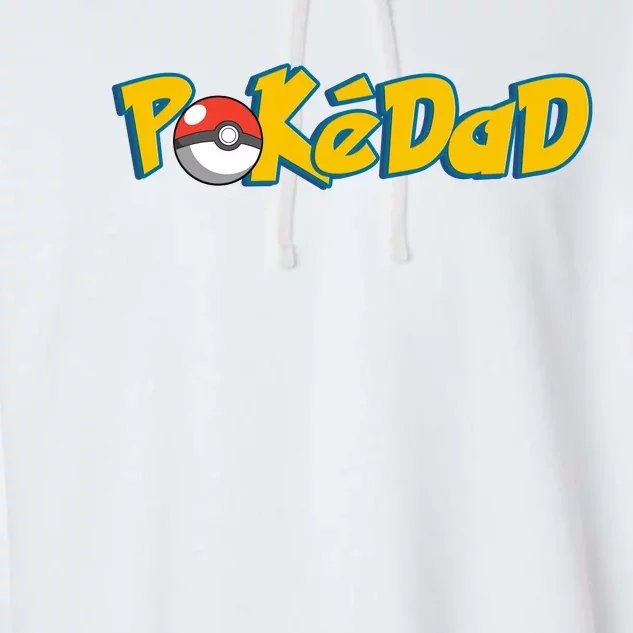 Pokedad Retro Gift For Dad Garment-Dyed Fleece Hoodie