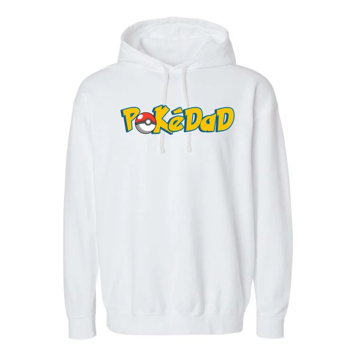 Pokedad Retro Gift For Dad Garment-Dyed Fleece Hoodie