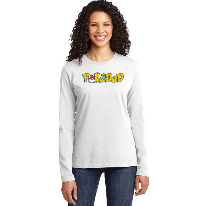 Pokedad Retro Gift For Dad Ladies Long Sleeve Shirt