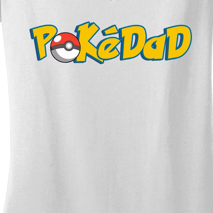 Pokedad Retro Gift For Dad Women's V-Neck T-Shirt