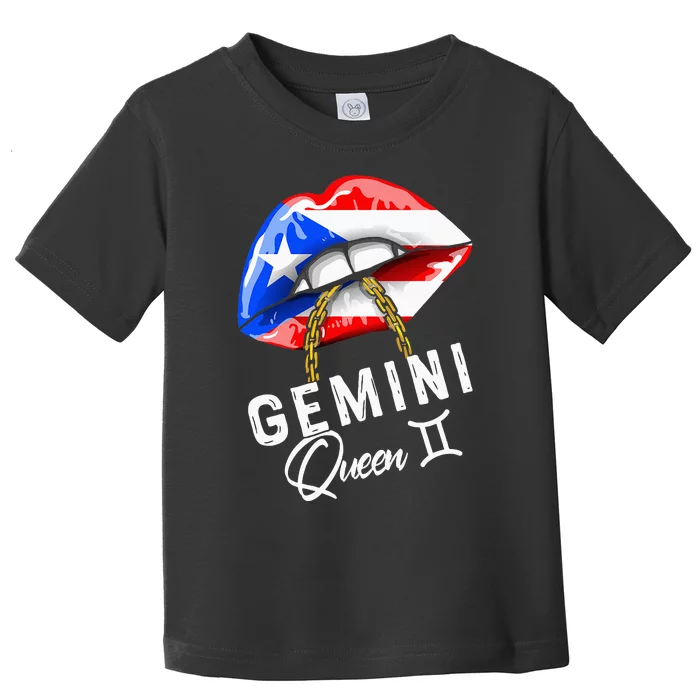 Puerto Rico Gemini Queen May June Zodiac Cute Birthday Flag Toddler T-Shirt