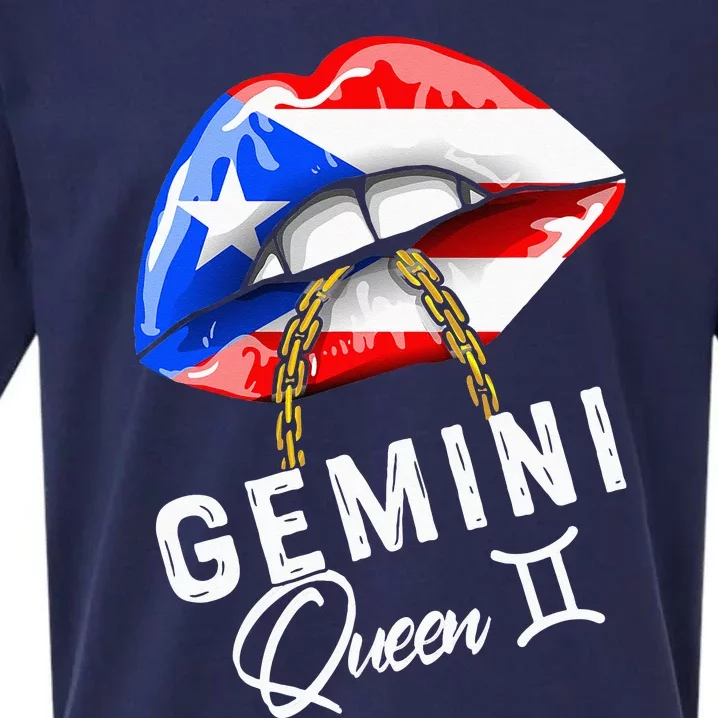 Puerto Rico Gemini Queen May June Zodiac Cute Birthday Flag Sueded Cloud Jersey T-Shirt