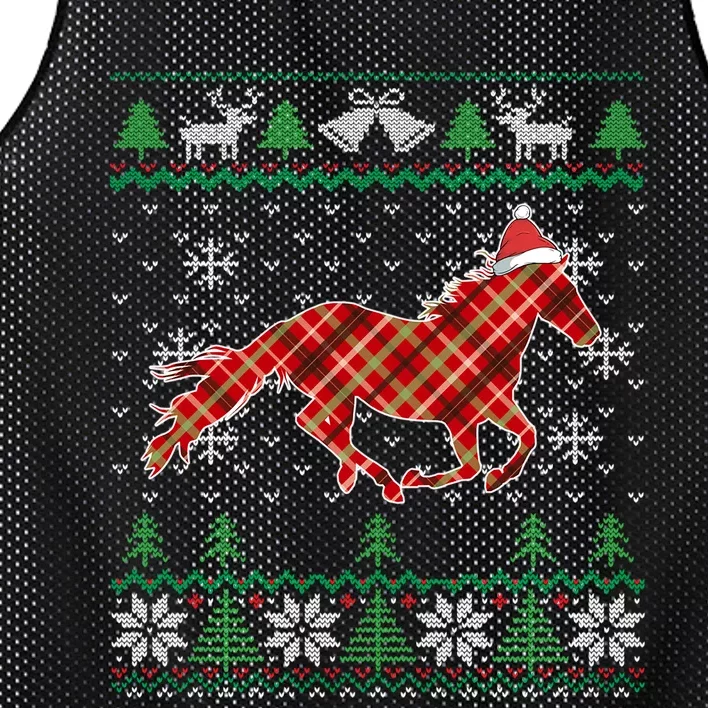 Plaid Race Horse Santa Hat For Christmas Mesh Reversible Basketball Jersey Tank