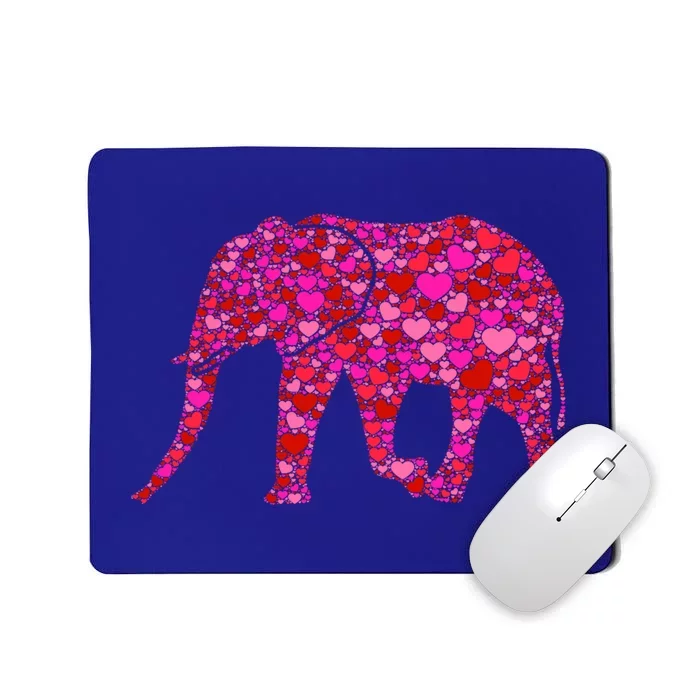 Pink Red Heart Valentines Day Gift Cute Gift Elephant Great Gift Mousepad