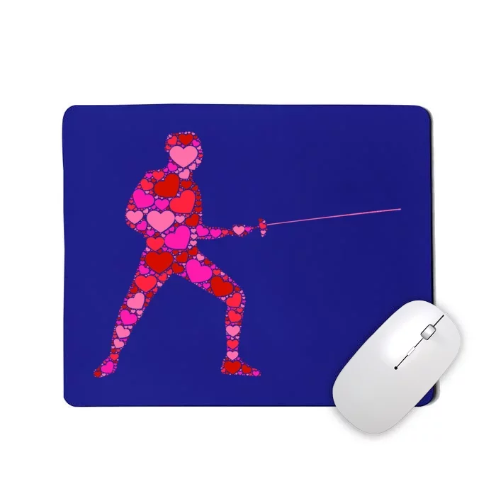 Pink Red Heart Valentines Day Gift Funny Gift Fencing Gift Mousepad