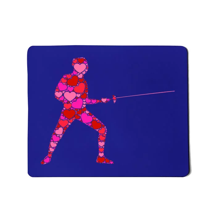 Pink Red Heart Valentines Day Gift Funny Gift Fencing Gift Mousepad