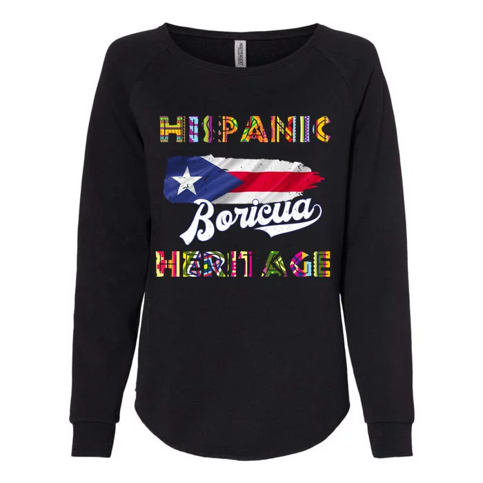 Puerto Rico Hispanic Heritage Month Boricua Womens California Wash Sweatshirt