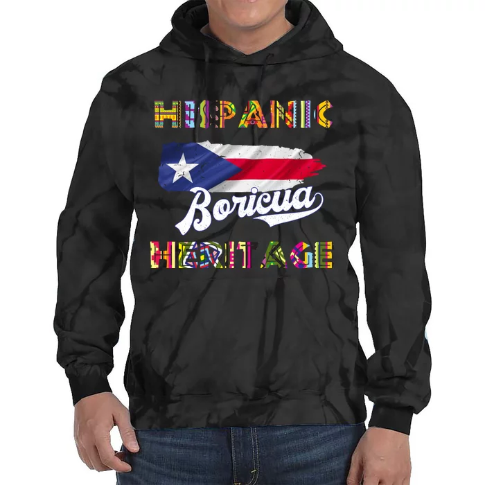 Puerto Rico Hispanic Heritage Month Boricua Tie Dye Hoodie