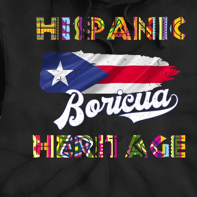 Puerto Rico Hispanic Heritage Month Boricua Tie Dye Hoodie