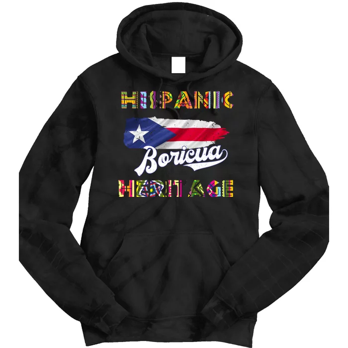 Puerto Rico Hispanic Heritage Month Boricua Tie Dye Hoodie