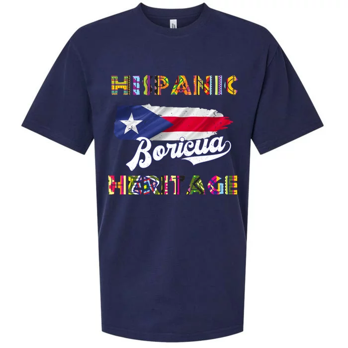 Puerto Rico Hispanic Heritage Month Boricua Sueded Cloud Jersey T-Shirt