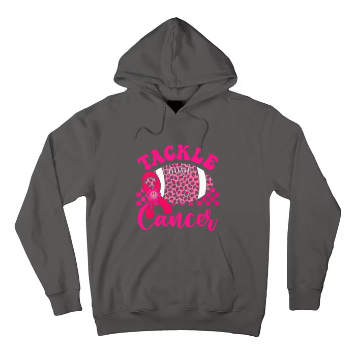 Pink Ribbon Hippie Tackle Football Breast Cancer Awareness Gift Hoodie