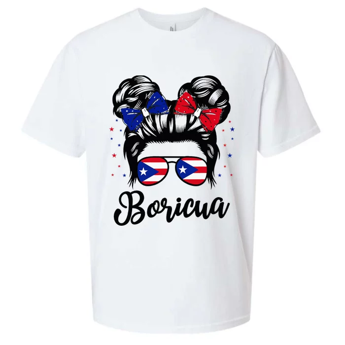 Puerto Rico Hispanic Heritage Messy Bun Puerto Rican Sueded Cloud Jersey T-Shirt