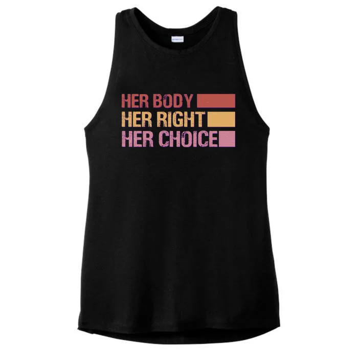 Pro Roe Her Body Her Right Her Choice Ladies Tri-Blend Wicking Tank