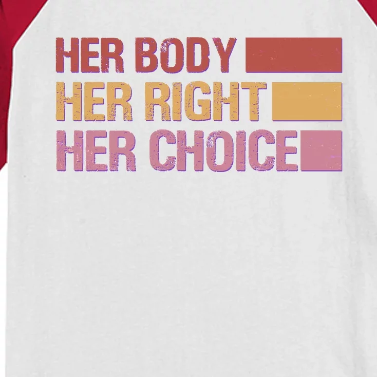 Pro Roe Her Body Her Right Her Choice Kids Colorblock Raglan Jersey