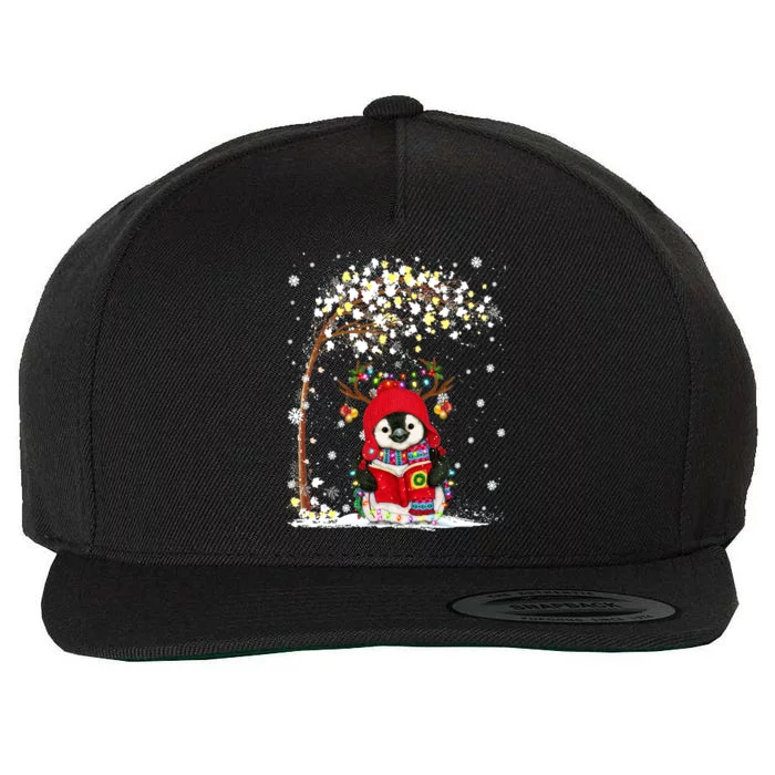 Penguin Reindeer Hat Santa Christmas Tree Funny Penguin Xmas Gift Wool Snapback Cap