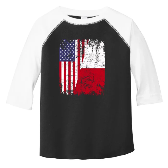 POLISH ROOTS Half American Flag USA POLAND FLAG Polska Toddler Fine Jersey T-Shirt