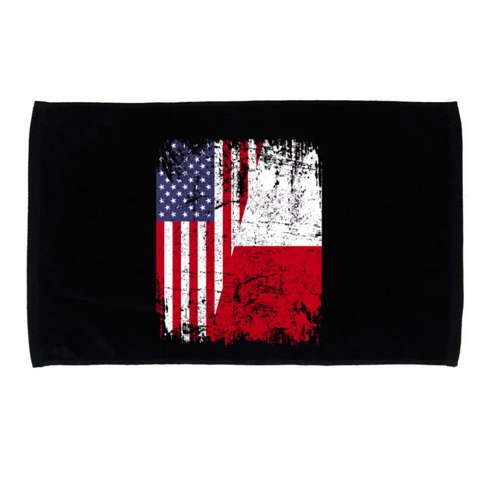 POLISH ROOTS Half American Flag USA POLAND FLAG Polska Microfiber Hand Towel