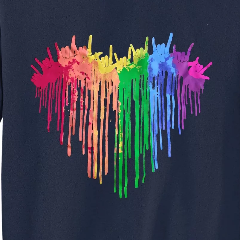 Pride Rainbow Heart Graphic Lgbt Tall Sweatshirt