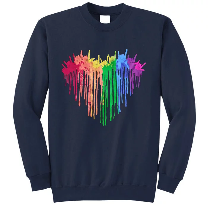 Pride Rainbow Heart Graphic Lgbt Tall Sweatshirt