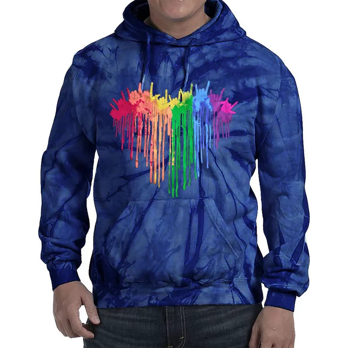 Pride Rainbow Heart Graphic Lgbt Tie Dye Hoodie